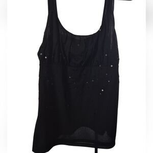 Ann Taylor Black Sleeveless Sequin Top